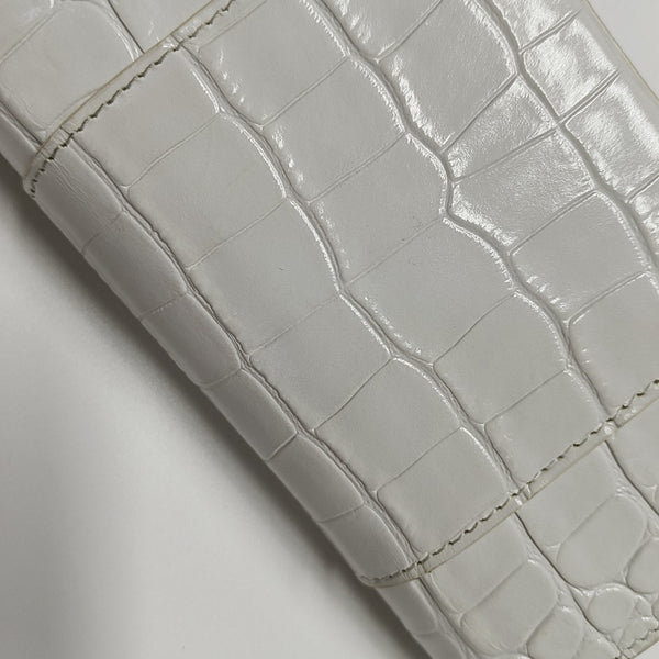Hourglass Wallet On Chain Mini Calfskin White