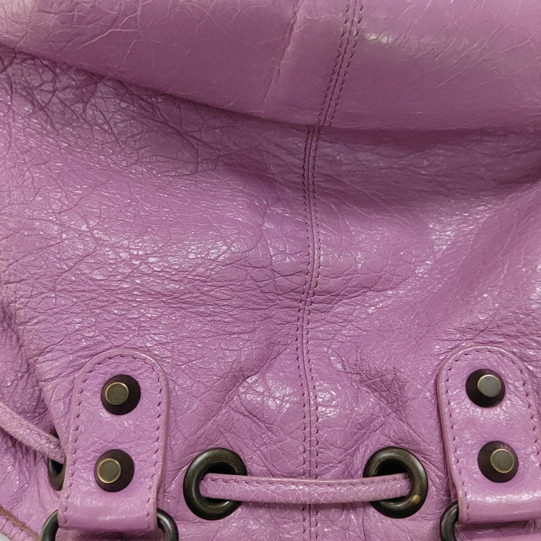 Pompon Bag Calfskin Purple