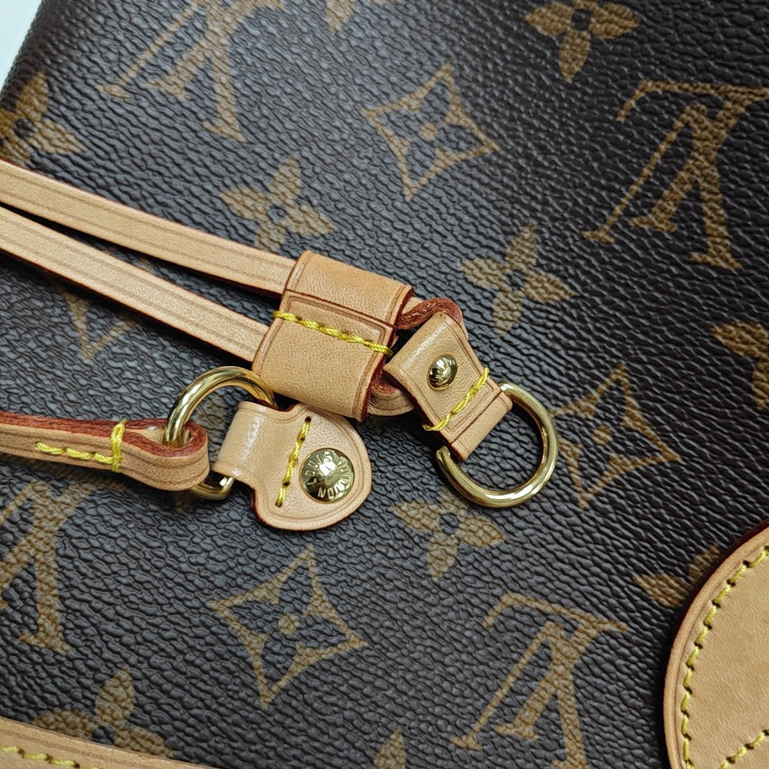 NEVERFULL MM Monogram Coated Canvas Brown