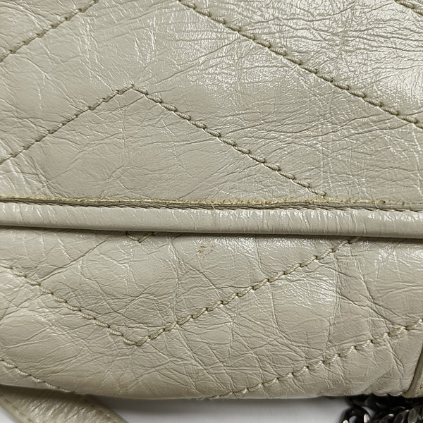 NIKI Small Chevron Calfskin White