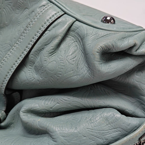 Lambskin Top Handle Bag Blue