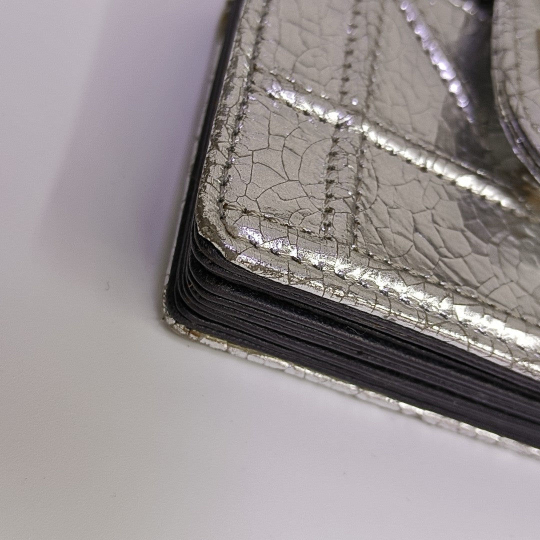 Diorama Cannage Calfskin Silver Wallet
