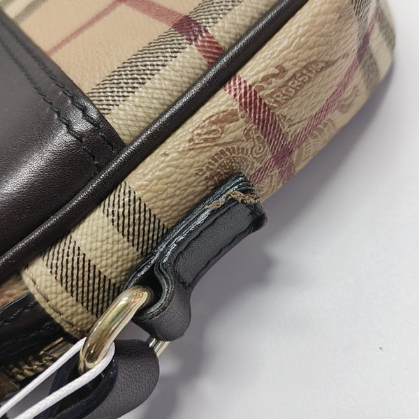 Coated Canvas Clutch Beige