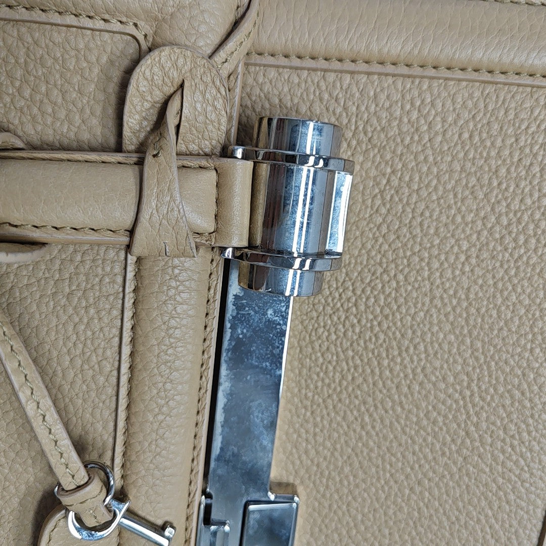 Calfskin Top Handle Bag Beige