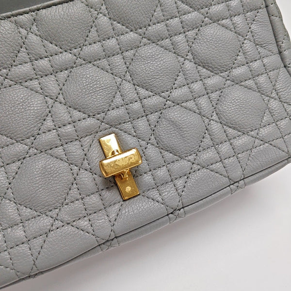 Dior Caro Medium Cannage Calfskin Gray