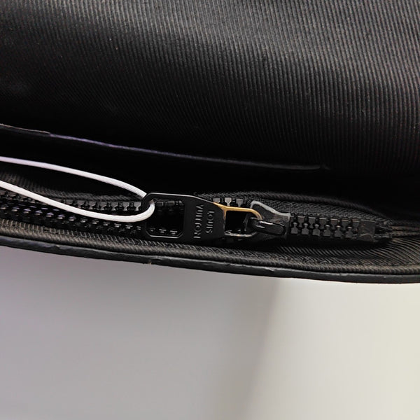 S LOCK Monogram Calfskin Black