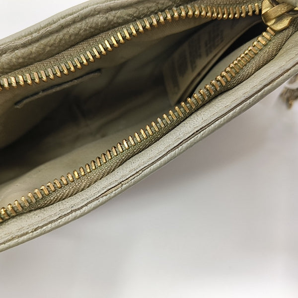 Coated Canvas Clutch Beige