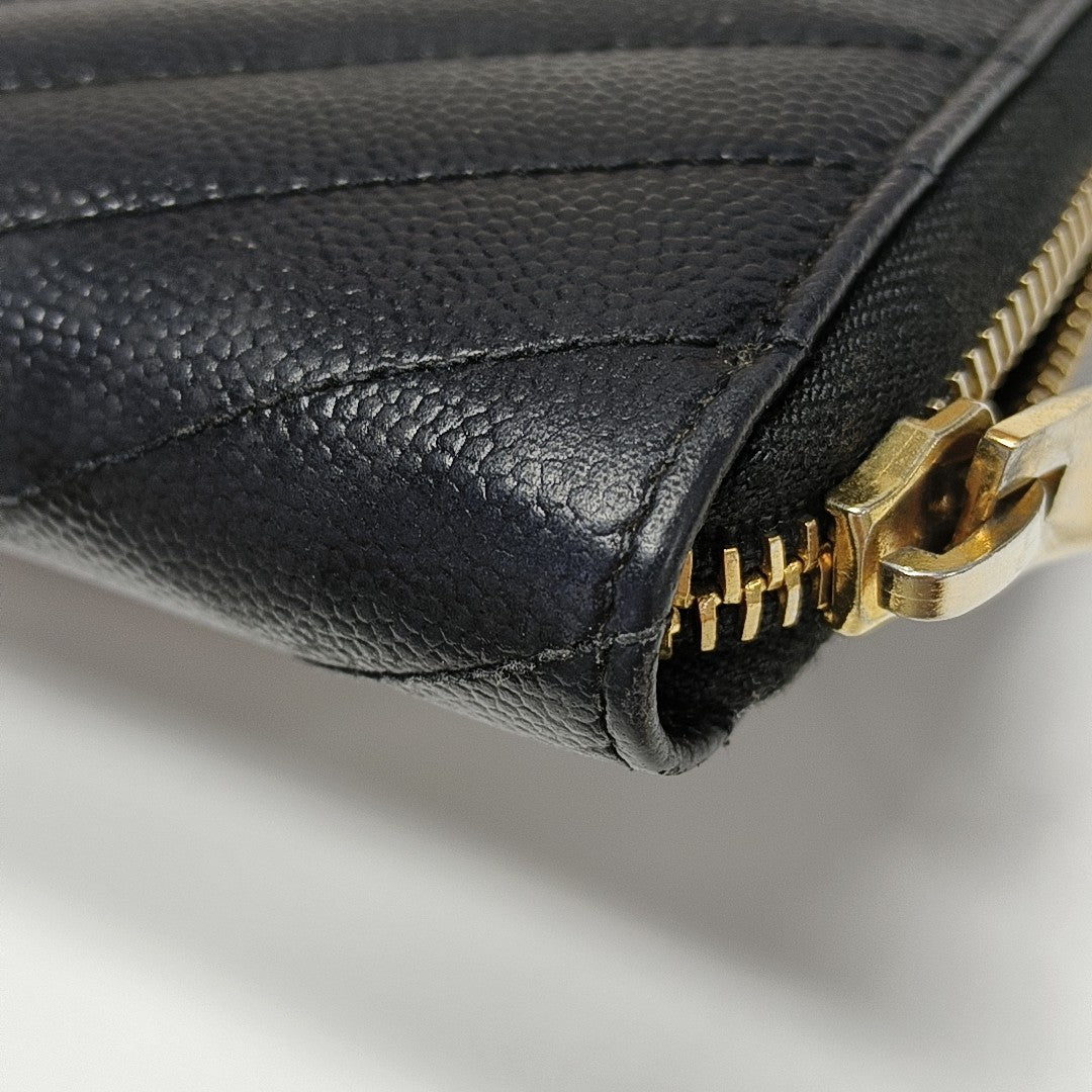 MONOGRAM Chevron Calfskin Black Wallet