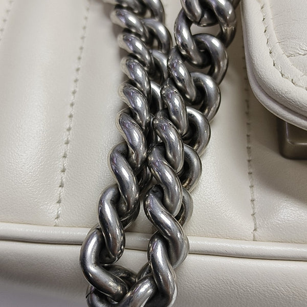 GG Marmont Medium Quilted Calfskin White
