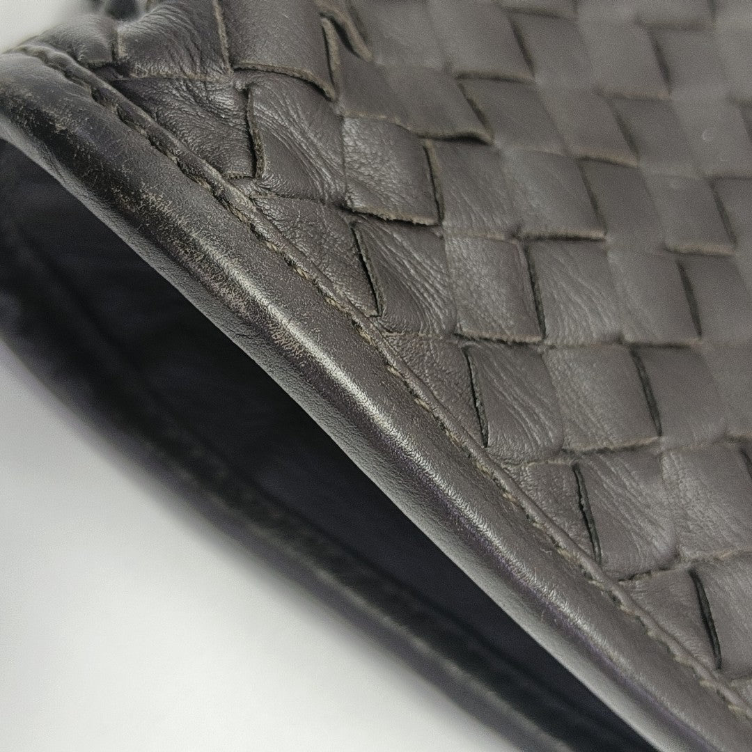 Lambskin Top Handle Bag Brown
