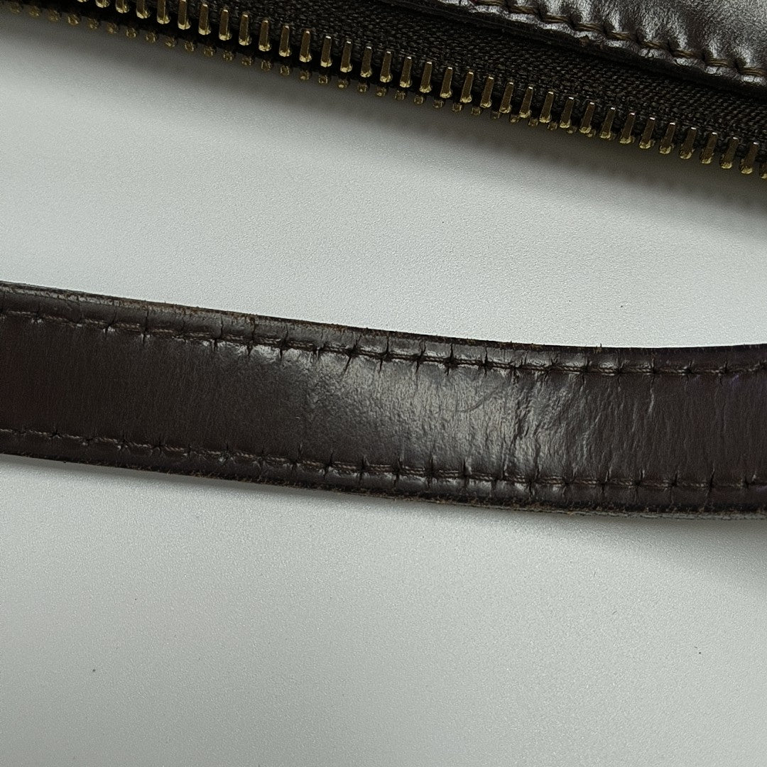 LLOVO MM Damier Ebene Coated Canvas Brown