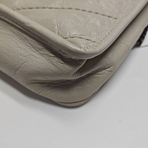 NIKI Mini Chevron Calfskin White