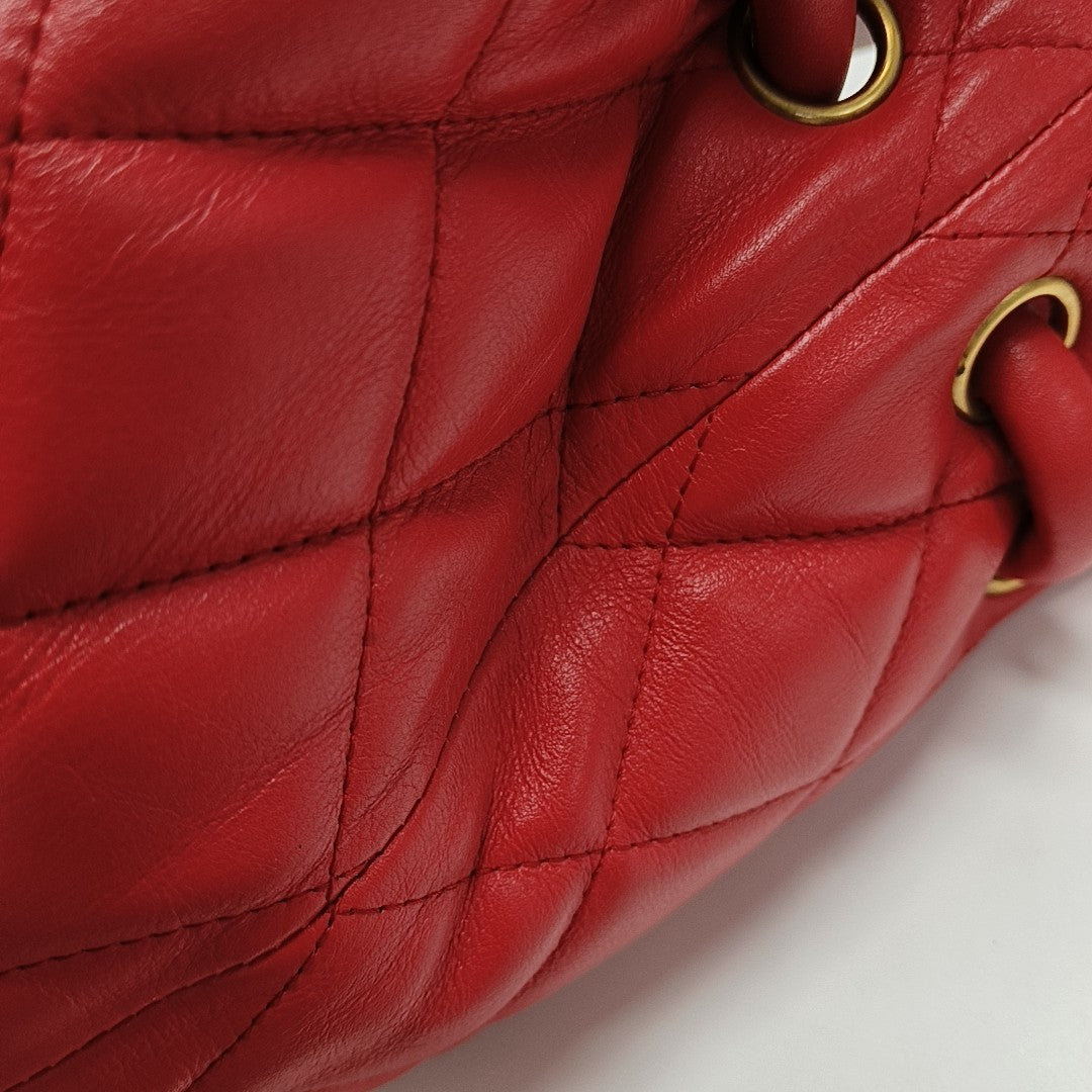 B. Quilted Calfskin Red