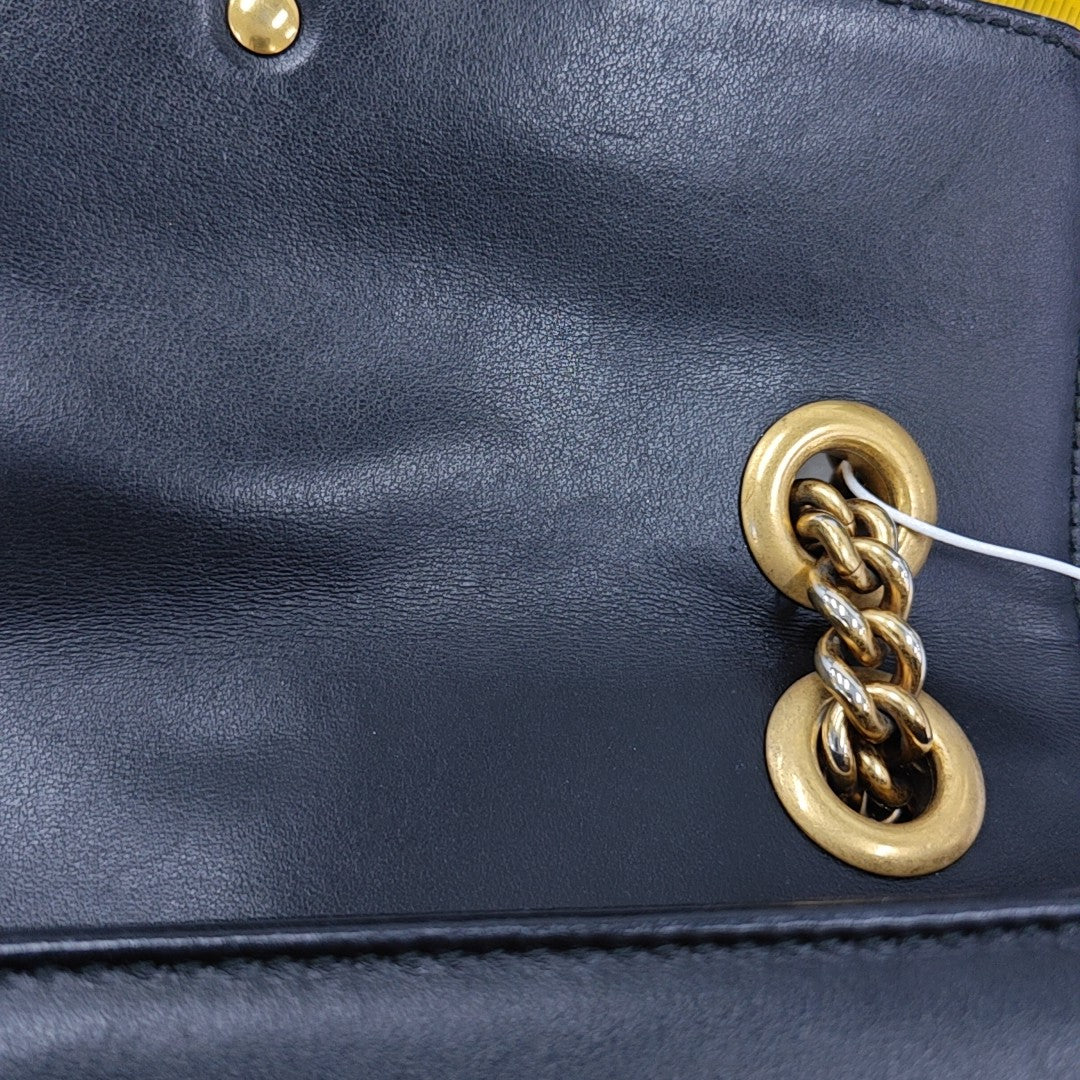 GG Marmont Small Quilted Calfskin Black