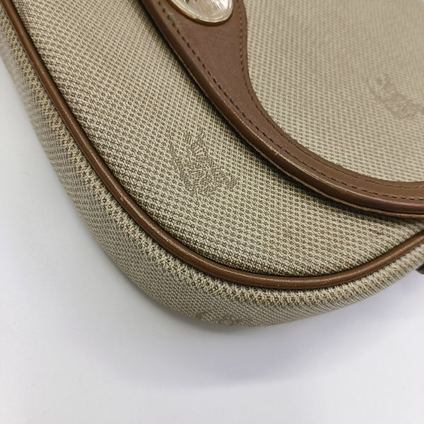 Coated Canvas Shoulder Bag Beige