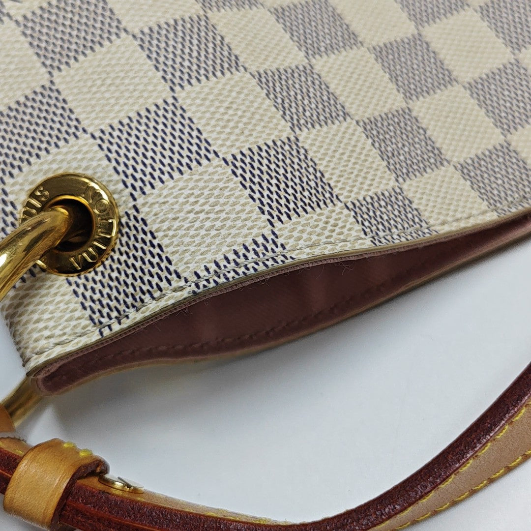GRACEFUL PM Damier Azur Coated Canvas White