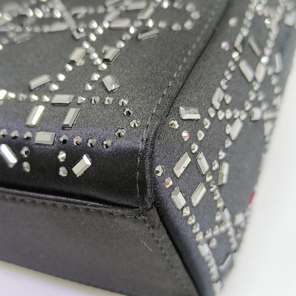 Lady Dior Mini Cannage Silk Satin Black
