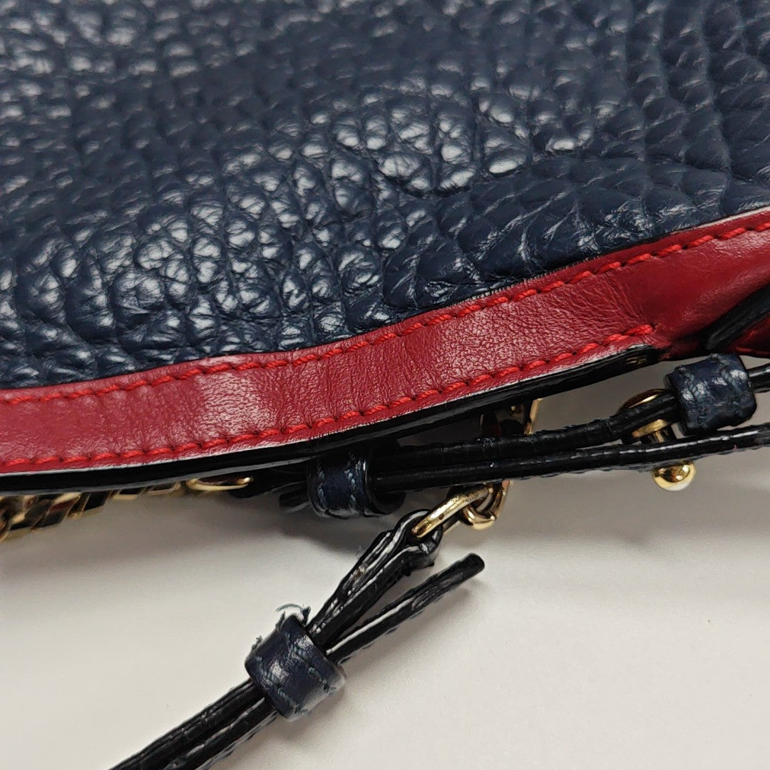 Calfskin Shoulder Bag Blue