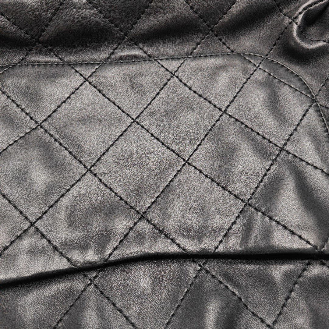 Quilted Lambskin Tote Bag Black