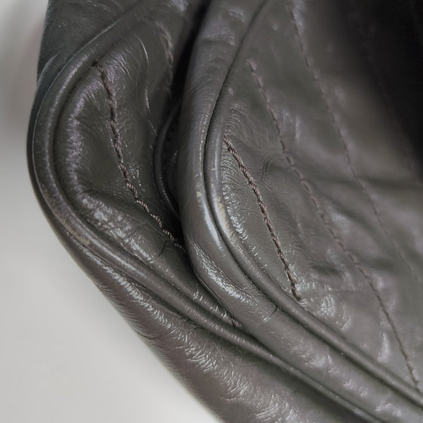 NIKI Medium Chevron Calfskin Gray