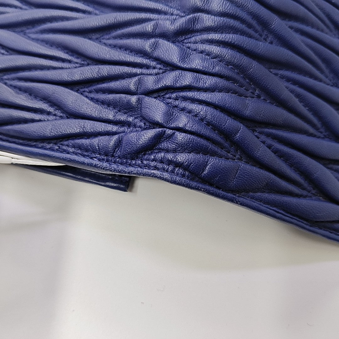 Quilted Lambskin Shoulder Bag Blue