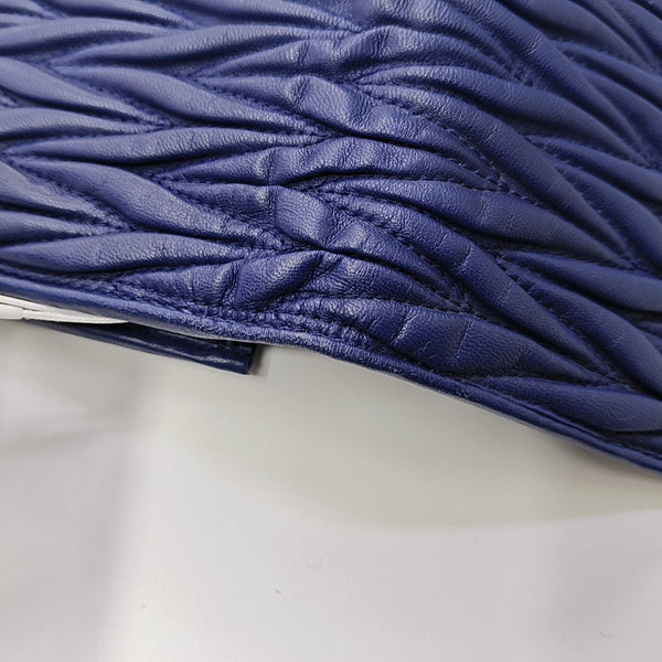 Quilted Lambskin Shoulder Bag Blue