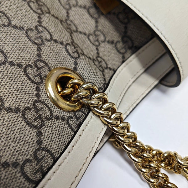 Padlock Medium Monogram Coated Canvas Beige