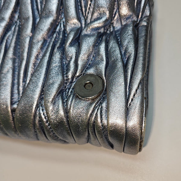 Quilted Lambskin Shoulder Bag Blue