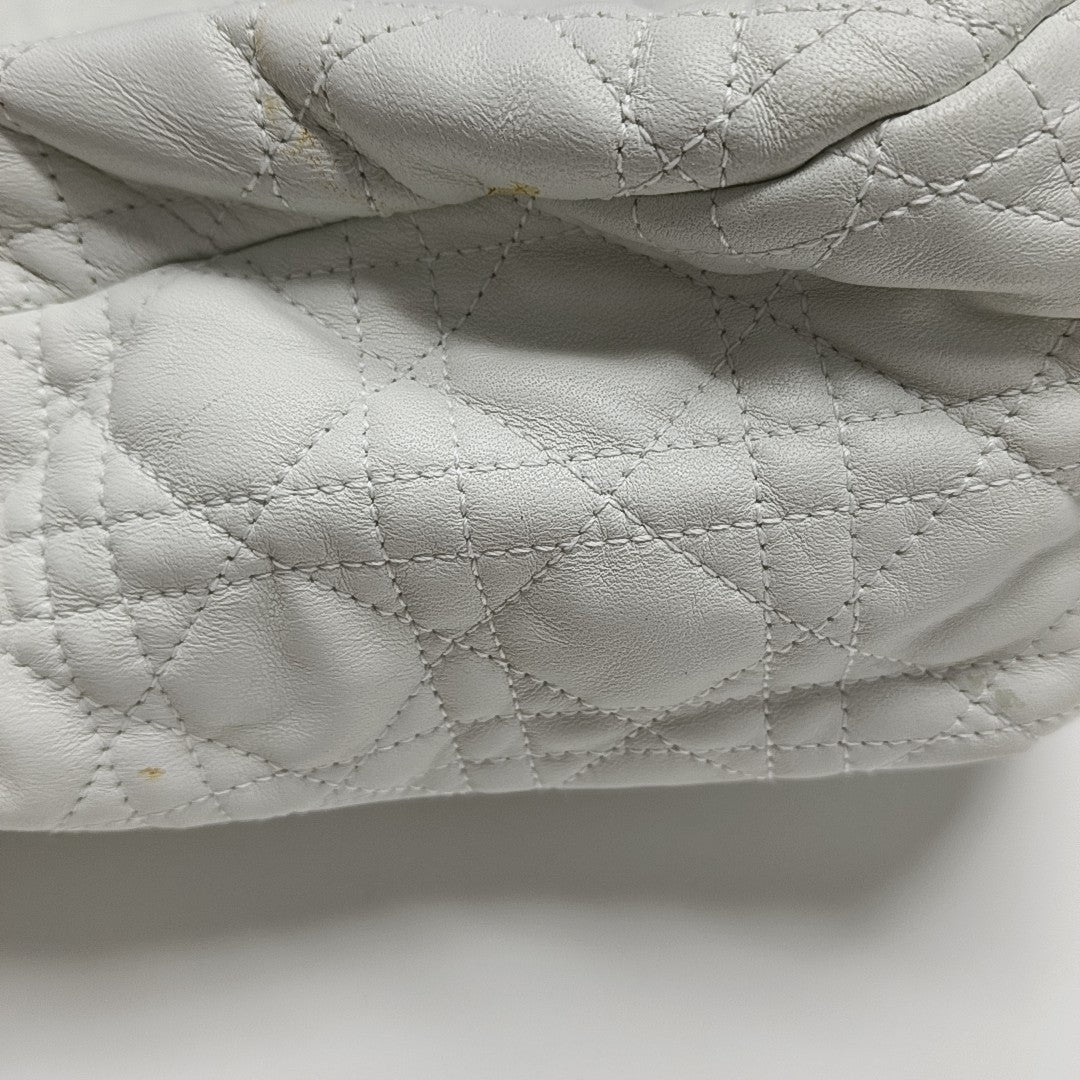 Cannage Lambskin Top Handle Bag White
