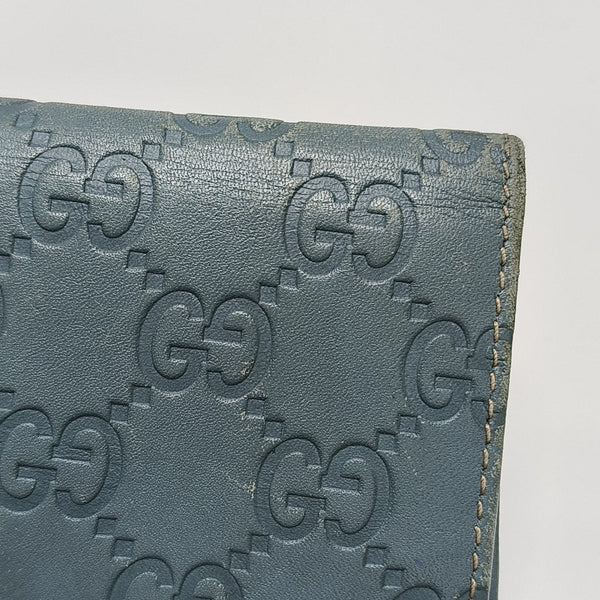Monogram Leather Wallet Blue
