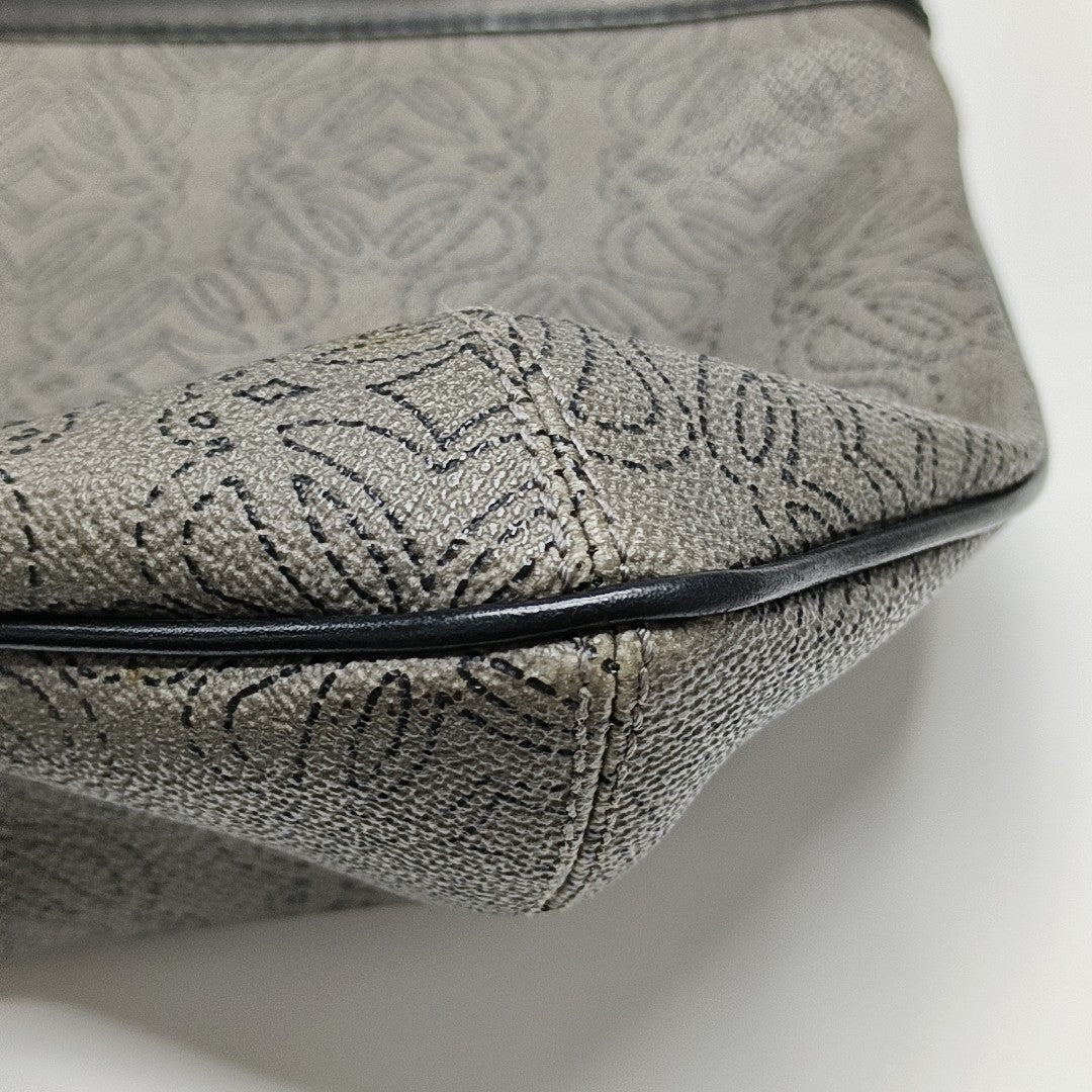 Coated Canvas Shoulder Bag Gray