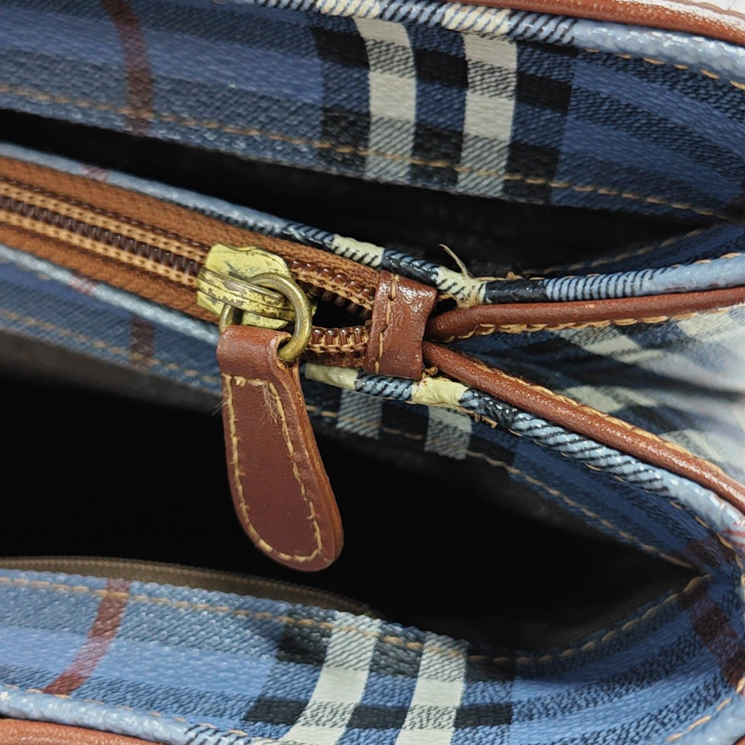 Coated Canvas Tote Bag Blue
