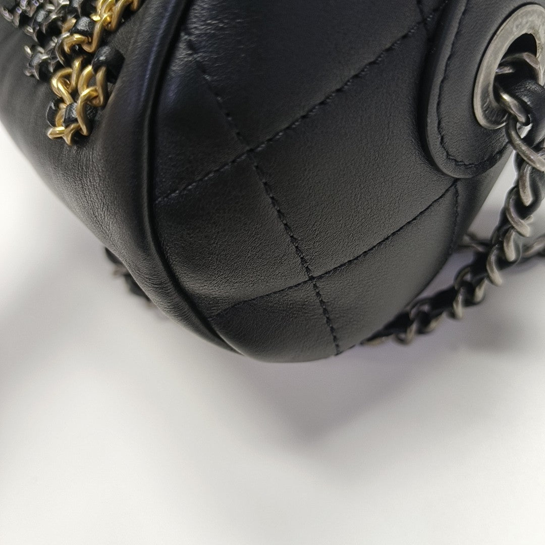 Quilted Calfskin Shoulder Bag Black