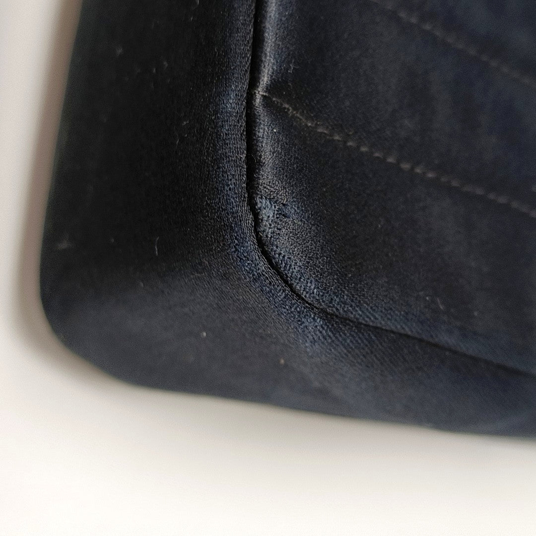 Quilted Silk Satin Black