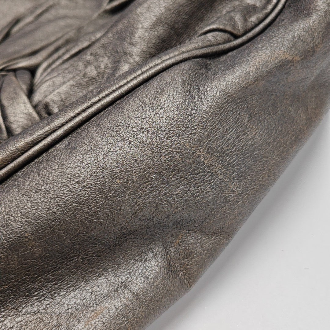 Calfskin Top Handle Bag Gray