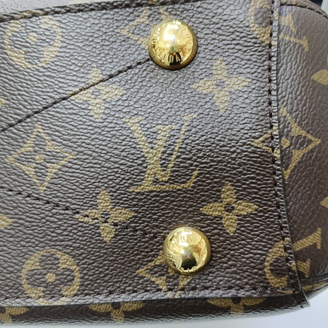 MONTAIGNE BB Monogram Coated Canvas Brown