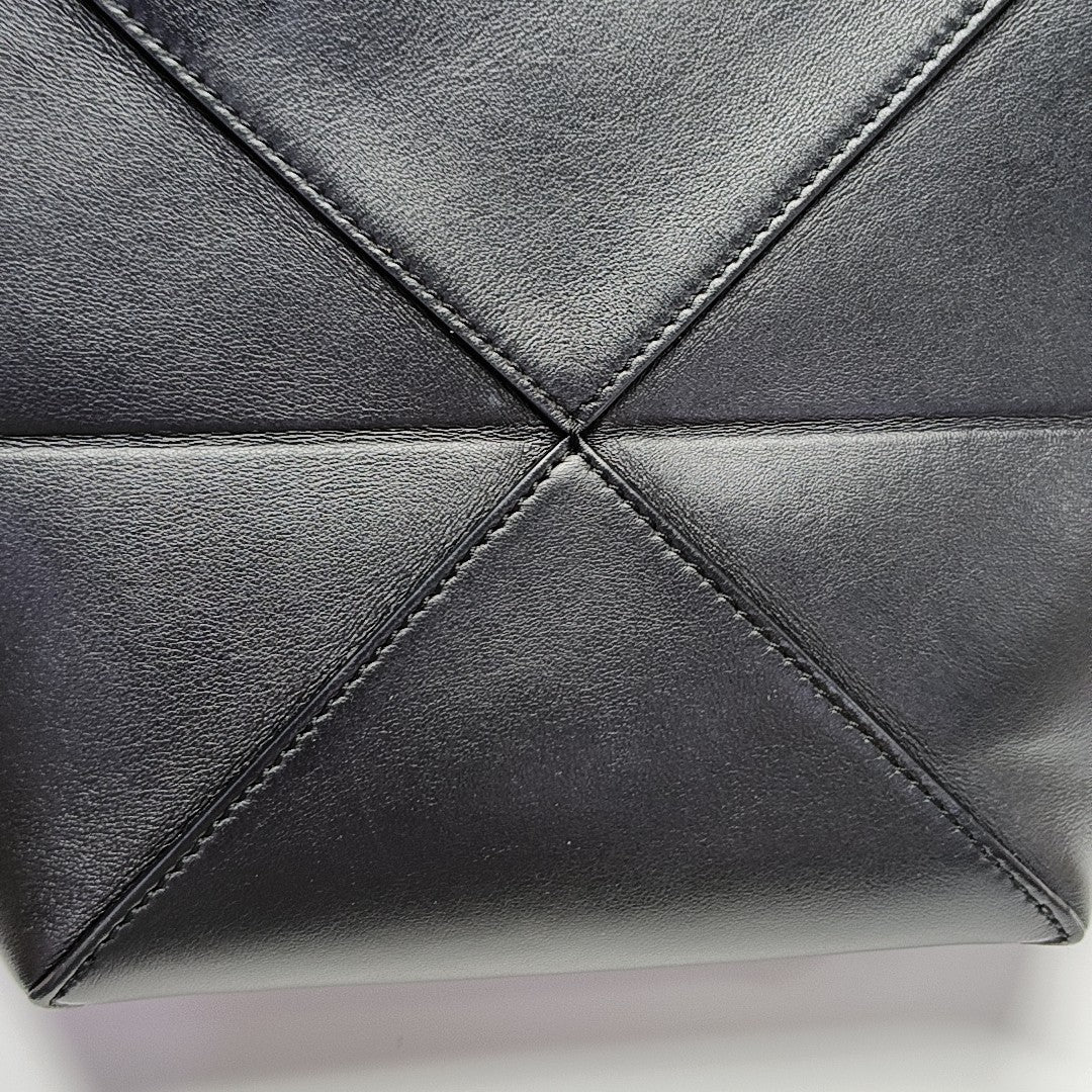Puzzle Fold Mini Calfskin Black