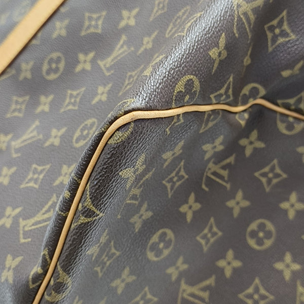 KEEPALL 55 Monogram Coated Canvas Brown