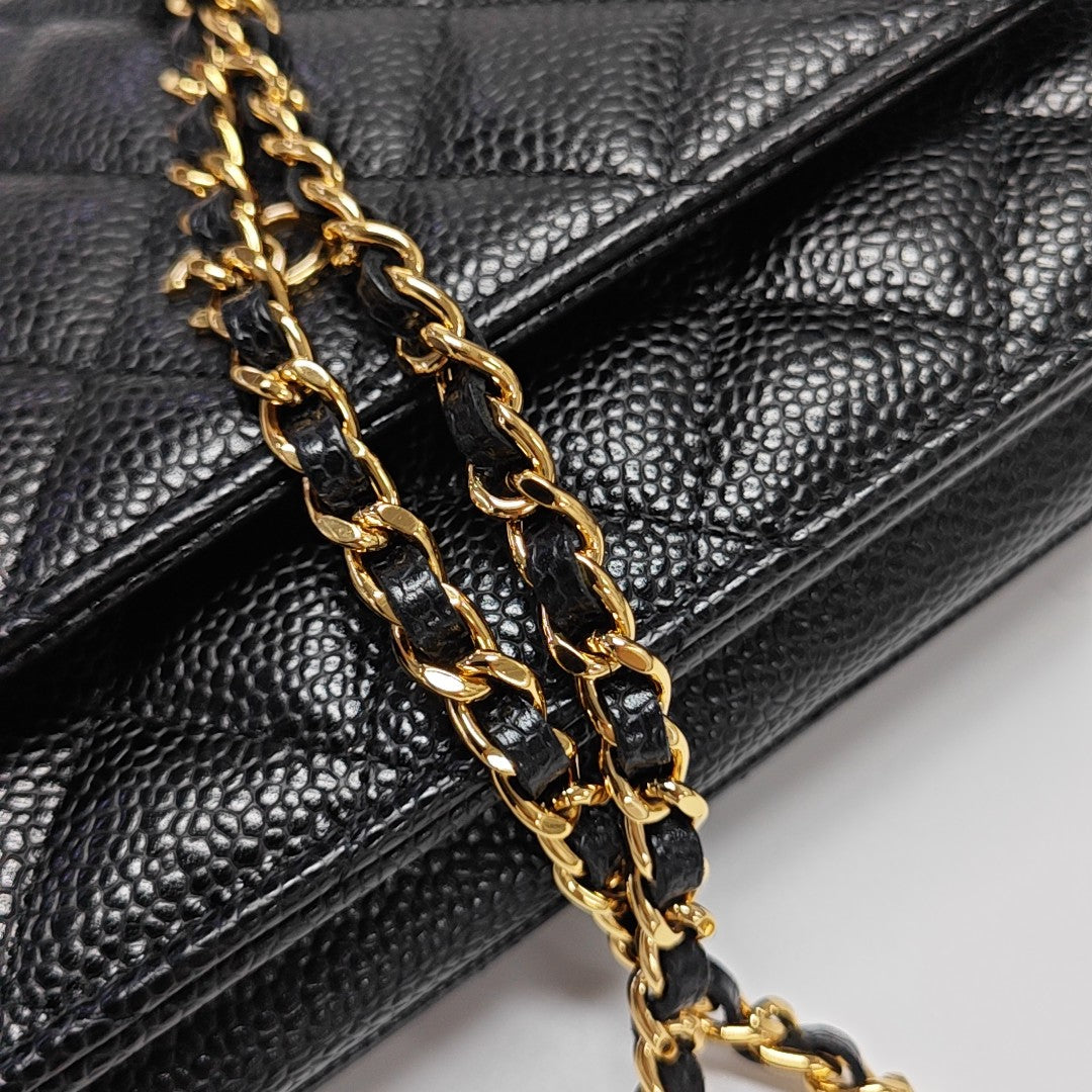 WOC Quilted Grained Calfskin Black