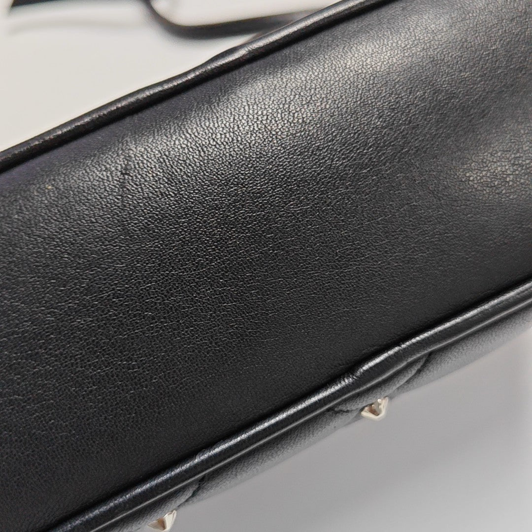 Quilted Lambskin Shoulder Bag Black