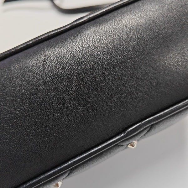 Quilted Lambskin Shoulder Bag Black