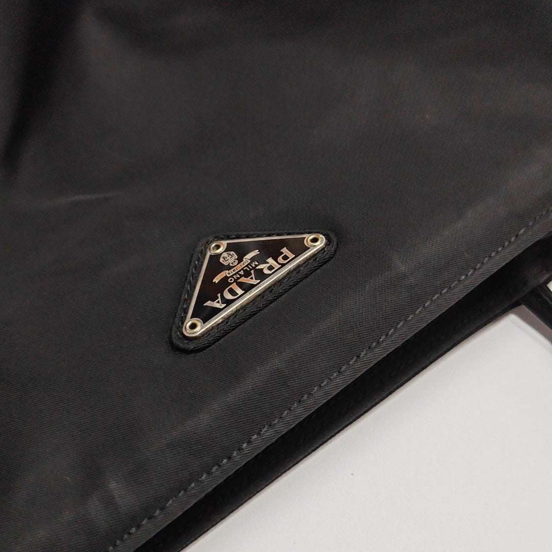 Nylon Top Handle Bag Black