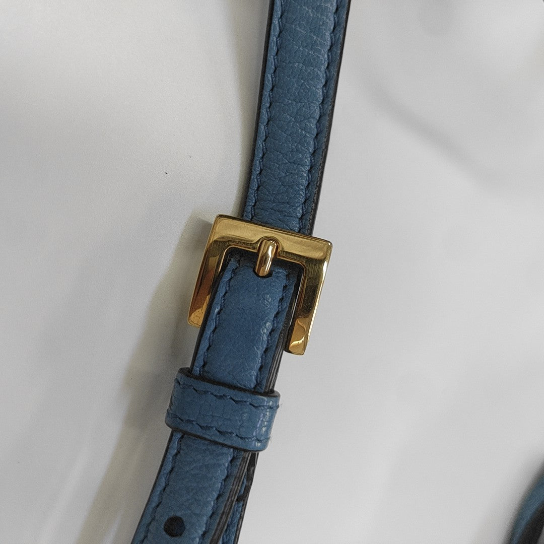 Calfskin Shoulder Bag Blue