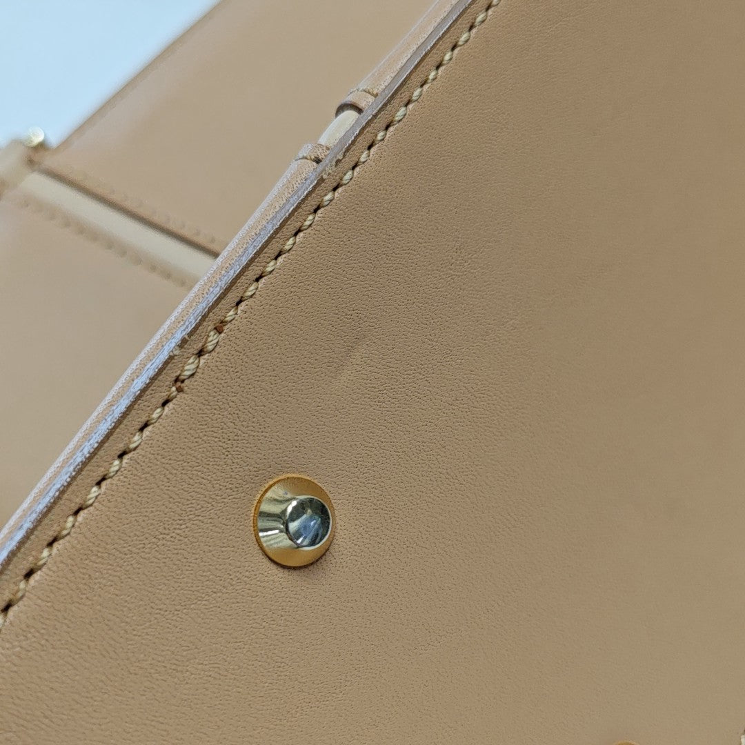 Calfskin Top Handle Bag Brown
