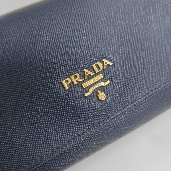 Mini Bag Saffiano Calfskin Blue Wallet