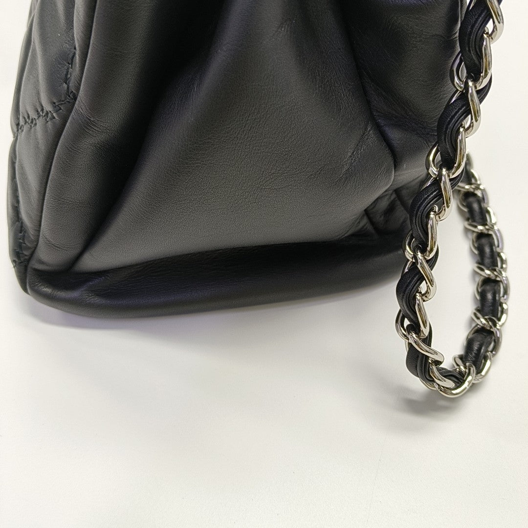Quilted Calfskin Shoulder Bag Black