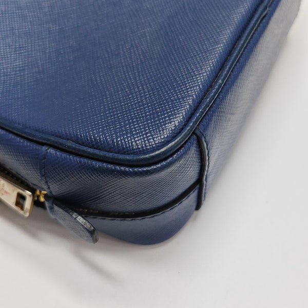 Saffiano Calfskin Shoulder Bag Blue
