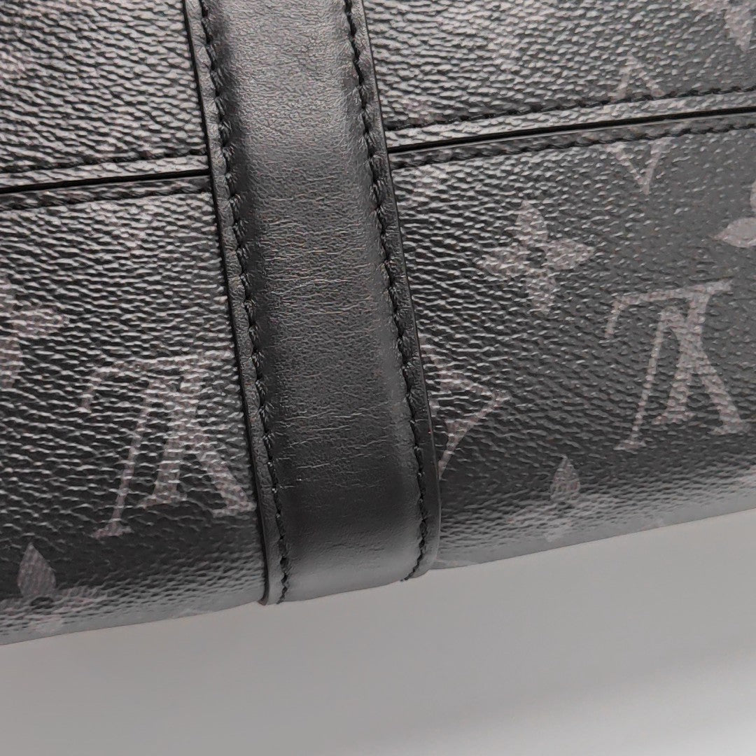 KEEPALL Monogram Coated Canvas Black
