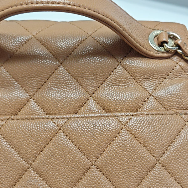 COCO HANDLE Mini Quilted Grained Calfskin Brown