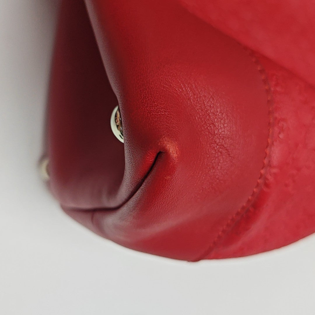 Monogram Calfskin Tote Bag Red